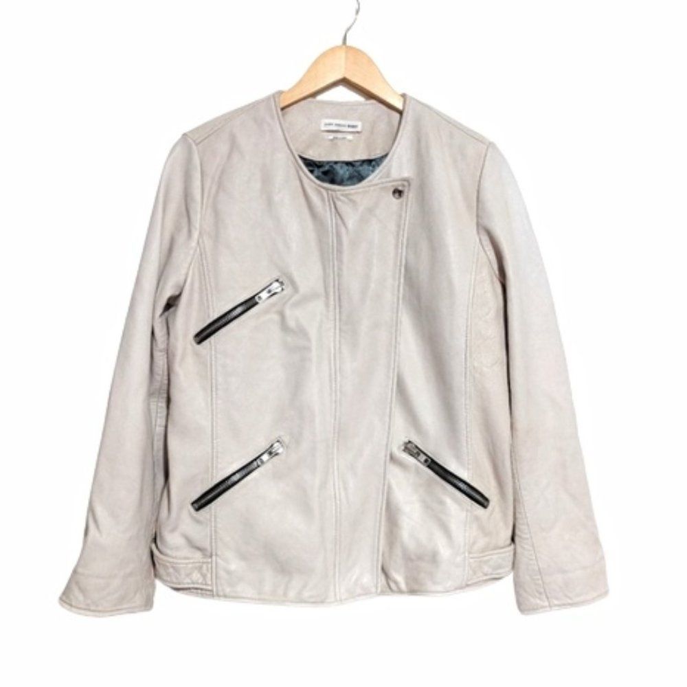 Etoile Isabel Marant Leather Bradi Moto Jacket Washed Lamb Leather FR 40 US M